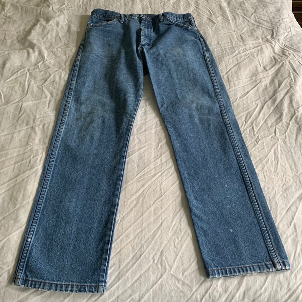 Wrangler 36x32 Jeans 13MWZ Cowboy Cut Medium Wash Straight Leg Denim